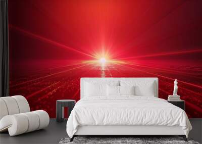 red background concept, glowing in the middle for ads. highlight for ads Wall mural