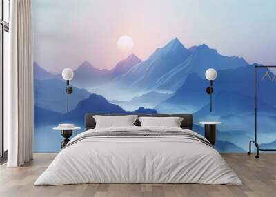 state of mind - mountain background concept with copy space Wall mural