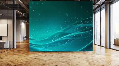 teal background concept with glowing light for ads. space for ads Wall mural