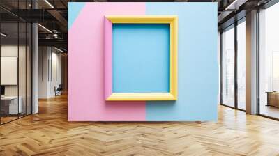 a picture frame on pastel color background Wall mural