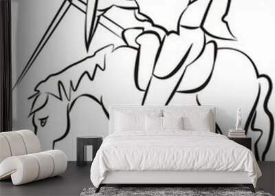 don quixote vector silhouette Wall mural