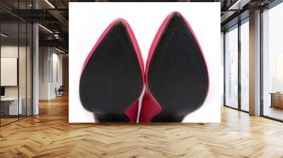 The black sole of pink high heels shoes Wall mural