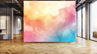 Abstract Watercolor Painting with a Cosmic Theme Wall mural