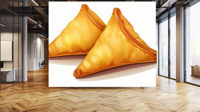 Two Golden Brown Fried Samosas Wall mural