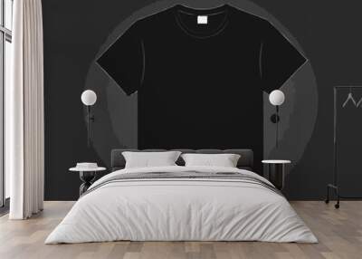 Blank black t-shirt template Wall mural