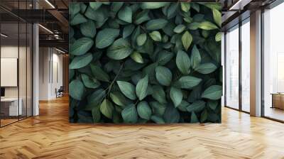 A close up of green leaves with a lot of detail Wall mural