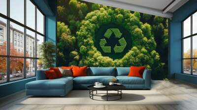 A green circular economy model with sustainable resources, Wall mural