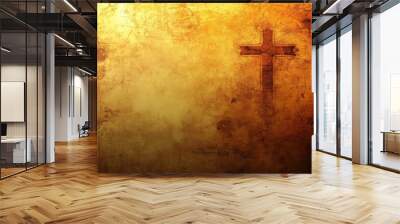 A textured background featuring subtle religious symbols, ideal for presentations or posters. Wall mural