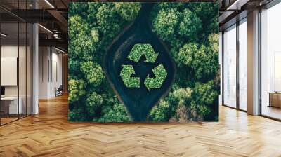 Green circular economy strategies for eco-friendly production. Wall mural