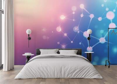 Minimalist science background with geometric shapes and molecular structures, soft gradients. Wall mural