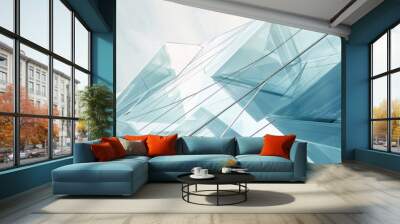 A modern, abstract background featuring glass building. The design incorporates geometric shapes for a contemporary feel. Wall mural