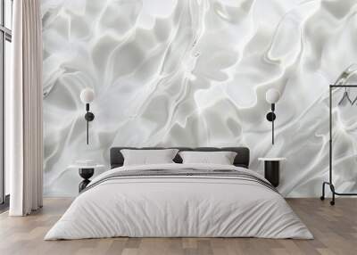 Abstract white water and sand background with detailed ripples and patterns. Wall mural