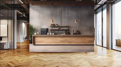 Cafe shop, Interior design Modern and Loft style. Wall mural