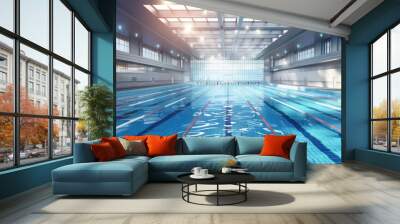 Swimming pool indoor stadium. Wall mural