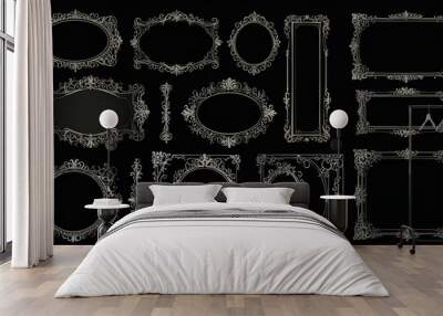 Decor Style Silhouettes Frames Designs, Generative AI Wall mural