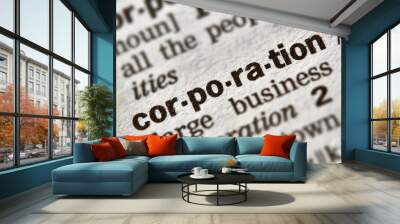 Corporation Word Definition Text Wall mural