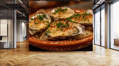 Baked Oysters with Parsley, Butter, and Salt Wall mural