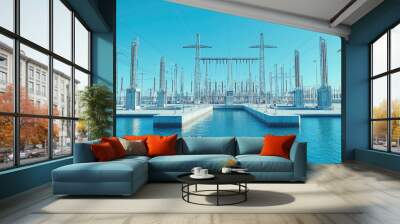 Coastal Electrical Power Transmission Station Wall mural