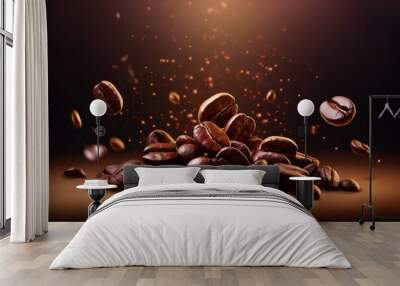 coffee beans dynamic background wallpaper Wall mural