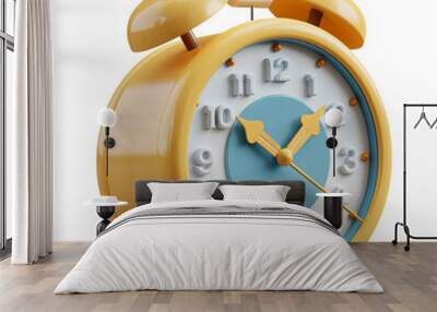 alarm clock isolated on white Wall mural