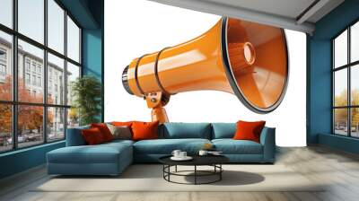 megaphone isolated on white Wall mural