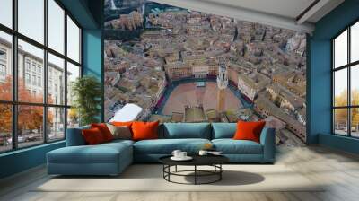 Aerial view of the historical city of Siena, Tuscany, Italy Wall mural