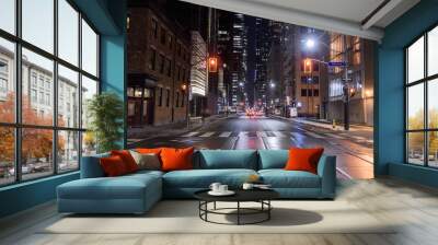 Night view of the street of Toronto Wall mural