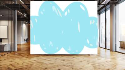 Hand drawn cloud in kids drawing style clip art Wall mural