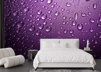 Purple background with drops of water Wall mural