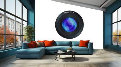 Camera photo lens isolated on white background Wall mural