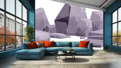 Cartoon mountain rock clip art Wall mural