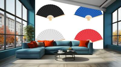 Colored japan folding fan vector illustration isolated on white Wall mural