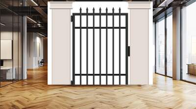 Concrete and steel gate clip art Wall mural