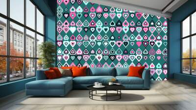 Geometric abstract seamless pattern of colored shapes Wall mural