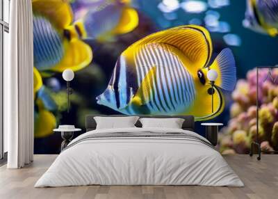 Angel butterfly fish Underwater Elegance: School of Angel Butterflyfish Amidst Coral Archway