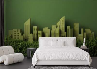 ESG - Environmental, Social and Governance Concept, Green Environment Background Wall mural