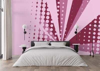 Pop art green background light pink or bordo vector illustration Wall mural