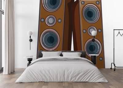 two wooden speakers Wall mural