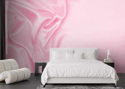 Smooth elegant pink silk or satin texture as wedding background. Luxurious valentine day background design Wall mural