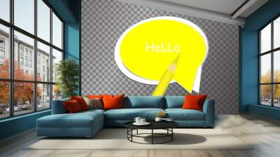 Vector moder banner icon bubble speesh Wall mural