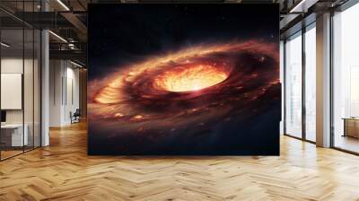 Vortex space background poster. Spiral galaxy creative wallpaper. Abstract concept banner. Digital raster bitmap illustration. AI artwork.	
 Wall mural