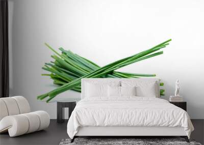 chives isolated on white background Wall mural