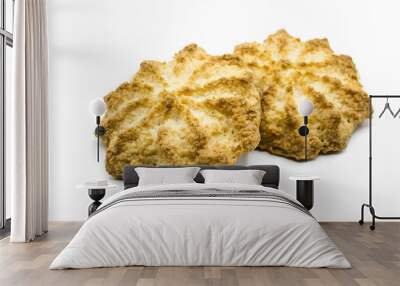 Coconut macaroon pastry isolated on white background Wall mural