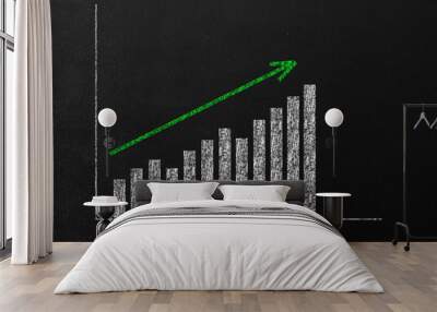 Profit diagram graph on abstract background Wall mural