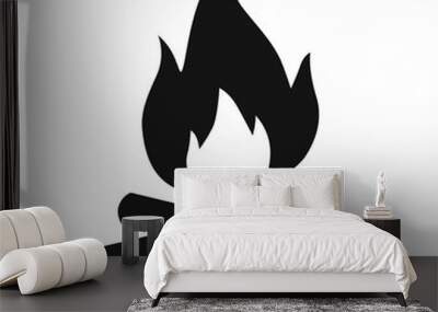 Campfire symbol bonfire vector icon Wall mural