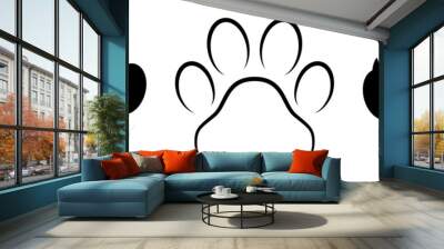 Different animal paw print vector illustrations Wall mural