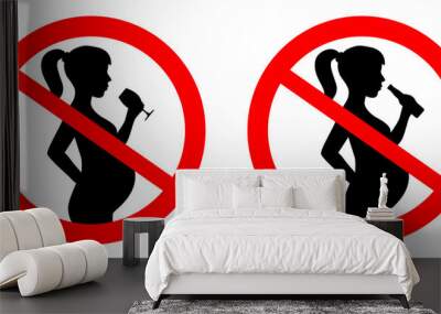 do not drink sign for pregnant women Wall mural