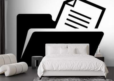 Document papers in folder vector icon Wall mural