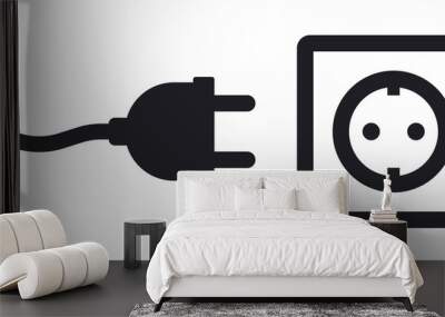 Electricity outlet socket power plug vector illustration icon Wall mural