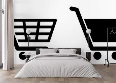 Full and empty shopping cart symbol shop and sale icon Wall mural